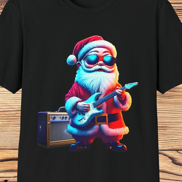 guitarist shirt, santa t shirt, guitar player christmas, guitar lover gifts, funny guitar, guitarist gifts, funny music, funny christmas