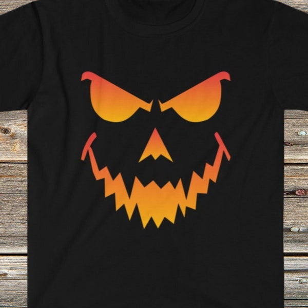 halloween t shirt, scary pumpkin tshirt, jack o lantern face t-shirt, halloween lover gift easy costume idea, shirt for halloween