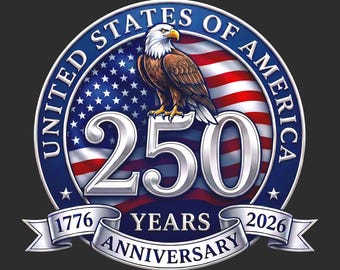 4th of July PNG, 250 years USA birthday, Patriotic United States Digital File