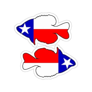 crappie fishing, crappie fisherman,crappie stickers, crappie decals, texas flag decals, texas flag stickers, texas crappie Die-Cut Stickers