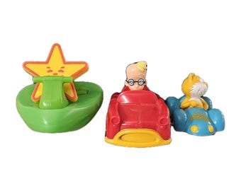 Hardee’s Kids Meal Toys Animobiles Bruno The Kid Binoculars Car Windup Jet Ski