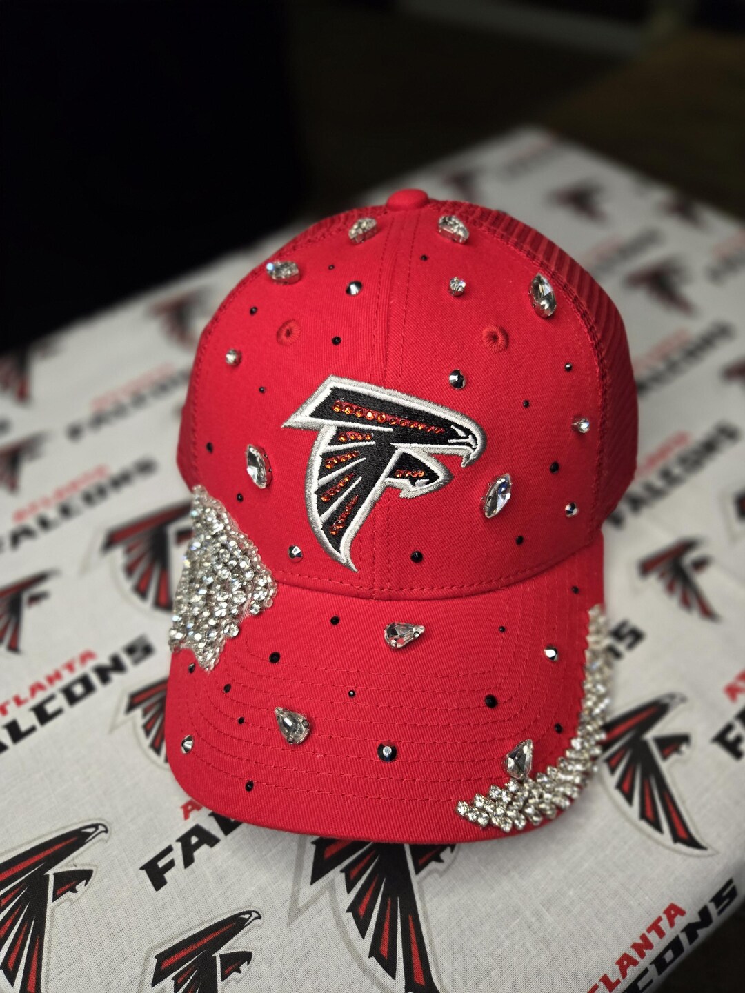 Atlanta Falcons Baseball Cap, Rhinestone Embellished - Etsy