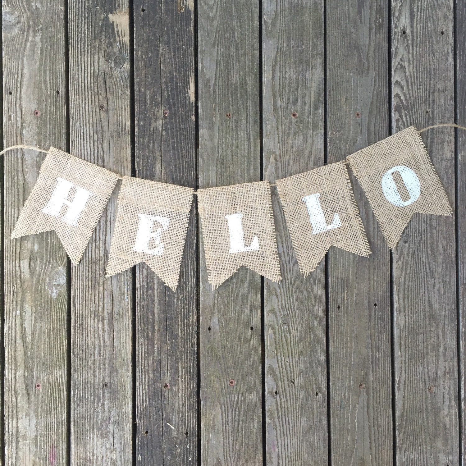 Burlap Hello Banner - Etsy