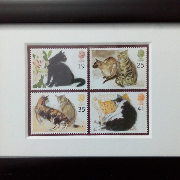 Cats framed mint stamps from 1995