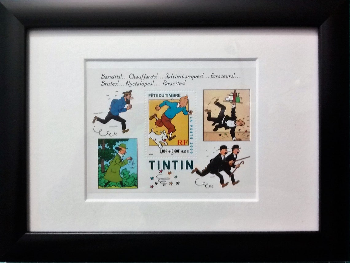 Tintin Stamps Mint Framed From France 2000 Etsy UK