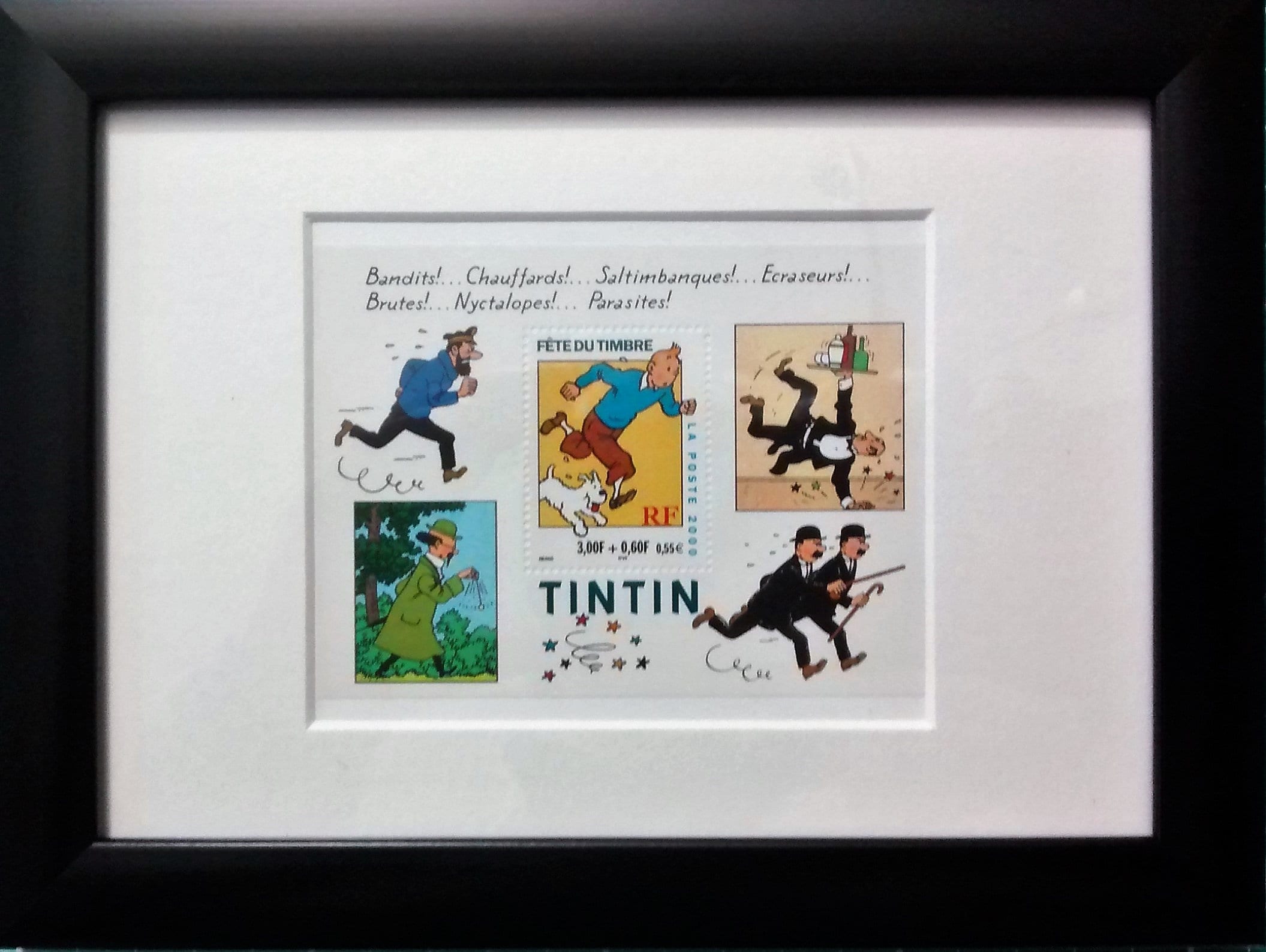 TINTIN コミックアート 木製フレーム Tintin Stamps, Mint, Framed From France 2000 - Etsy