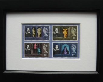 60th Birthday Shakespeare Festival genuine mint framed stamps from 1964