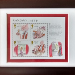 Roald Dahl, The BFG Stamps Framed