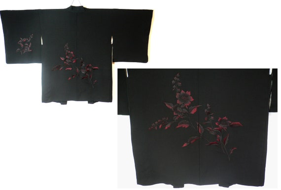 Authentic, Vintage, Black Silk or Blend, Japanese… - image 1