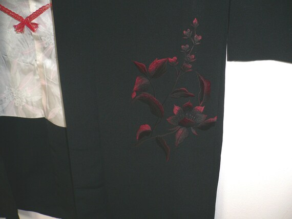 Authentic, Vintage, Black Silk or Blend, Japanese… - image 8