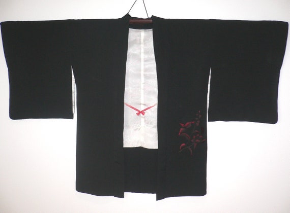 Authentic, Vintage, Black Silk or Blend, Japanese… - image 7