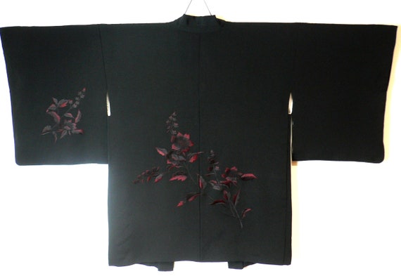 Authentic, Vintage, Black Silk or Blend, Japanese… - image 2