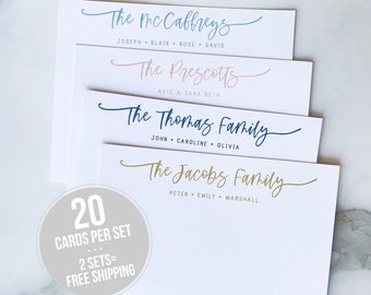 Personalized Stationary Casual Handwritten Family Stationery -  Family Stationary Set Flat Note Cards - Thank You Notes for Families Gift