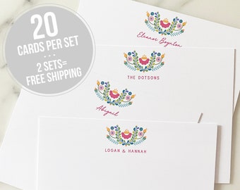 Personalized Stationary - Fiesta Personalized Stationery Thank You Notes - Mexican Wedding Shower Stationary Set Flat Note Cards