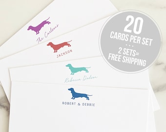 Personalized Stationary -  Dachsund Personalized Stationery - Family Dog Breed Custom Stationary Thank You Notes