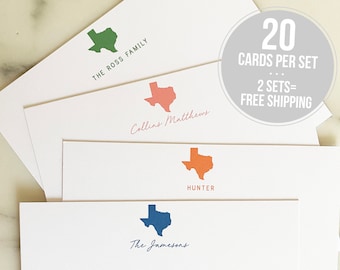 Personalized Stationery - Texas Personalized Stationary - Custom Family Stationary Cards - Thank You Notes - Graduation Gift - Housewarming