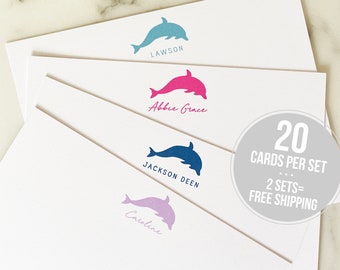 Personalized Stationery - Dolphin Personalized Stationary - Dolphins Custom Stationary Cards - Thank You Notes - Birthday Gift