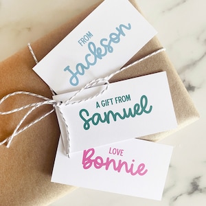 Personalized Gift Tags - Cute Kids Gift Tags - Custom Enclosure Cards - Kids Names Birthday Gifts