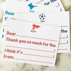 Fill in the Blank Stationery for Kids - Superhero Stationery Boys Thank You Notes  - Set of 20 Cards Christmas Gift Stocking Stuffer