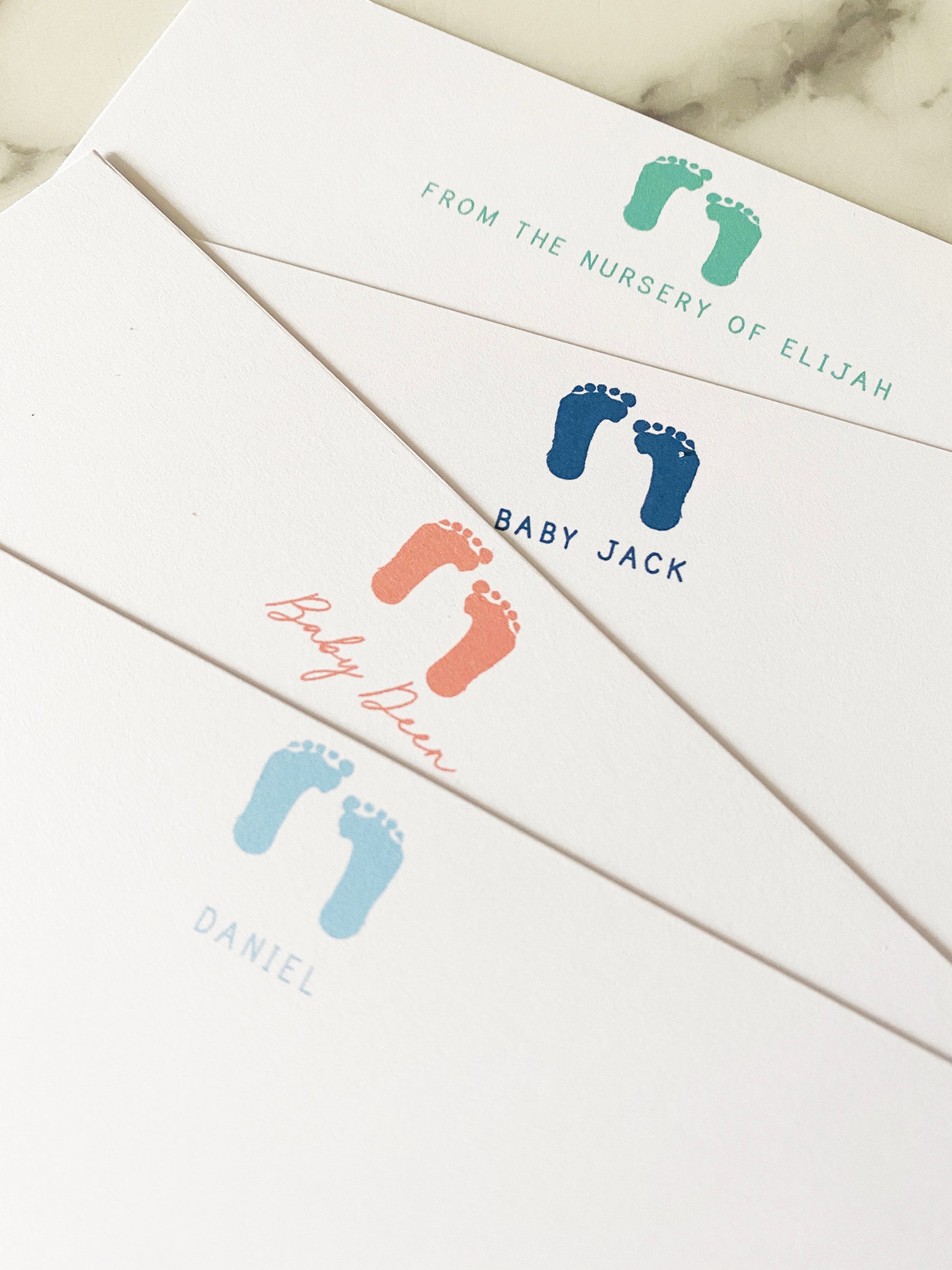 Baby Boy Stationary Newborn Footprints Personalized Custom Etsy