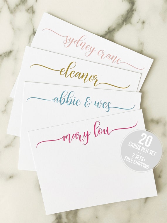 personalized notecards / stationery / monogram / card set / flat  personalized wedding thank you cards / stationary / calligraphy (set of 10)