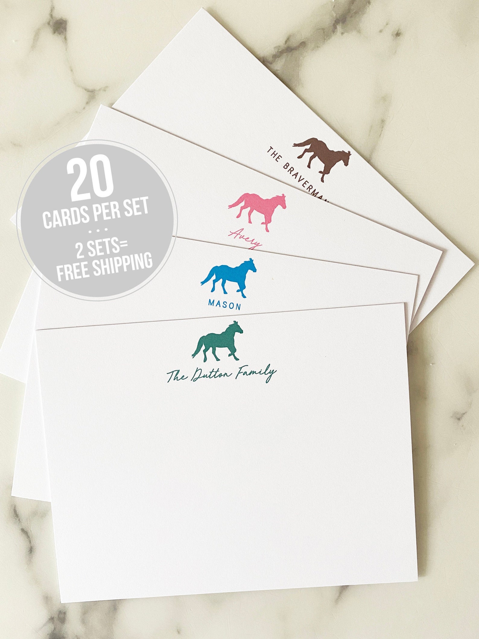 Horse Personalized Stationery Baby Kids Farm Flat Stationary Etsy