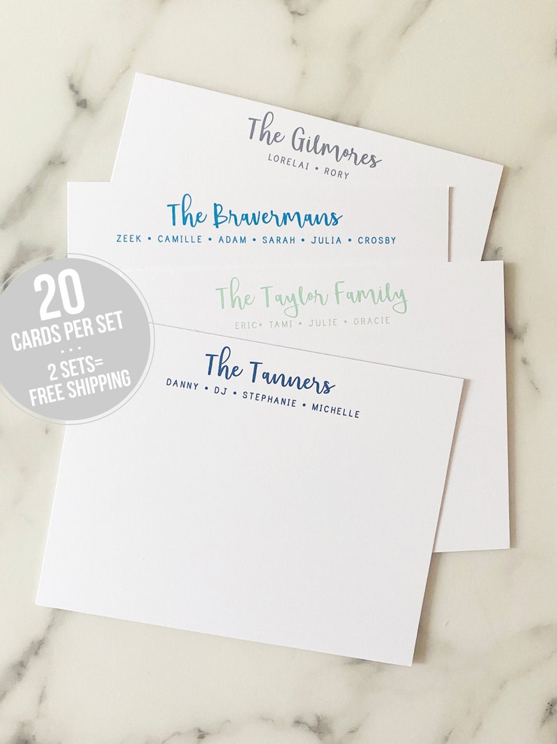 Family Personalized Stationary Custom Names Stationery Set Etsy