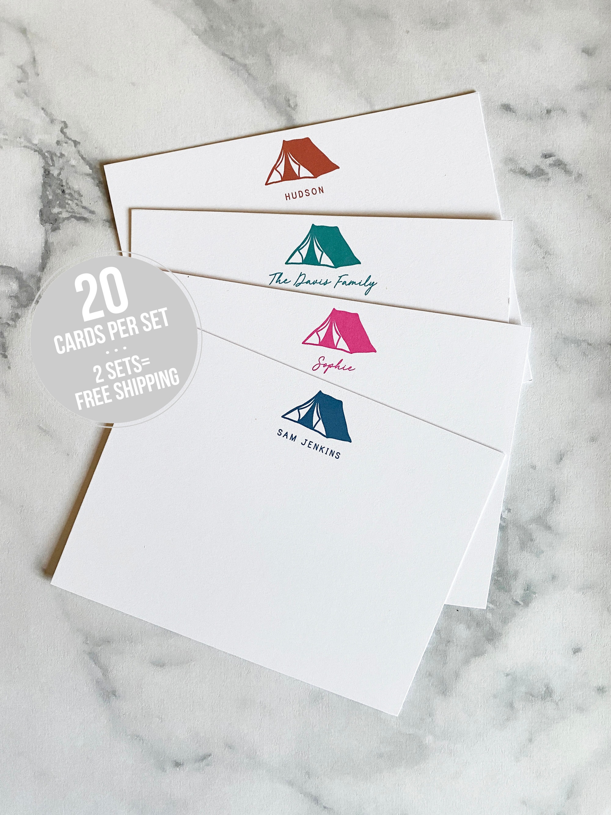 Tent Personalized Camp Stationery Camp Stationary Etsy