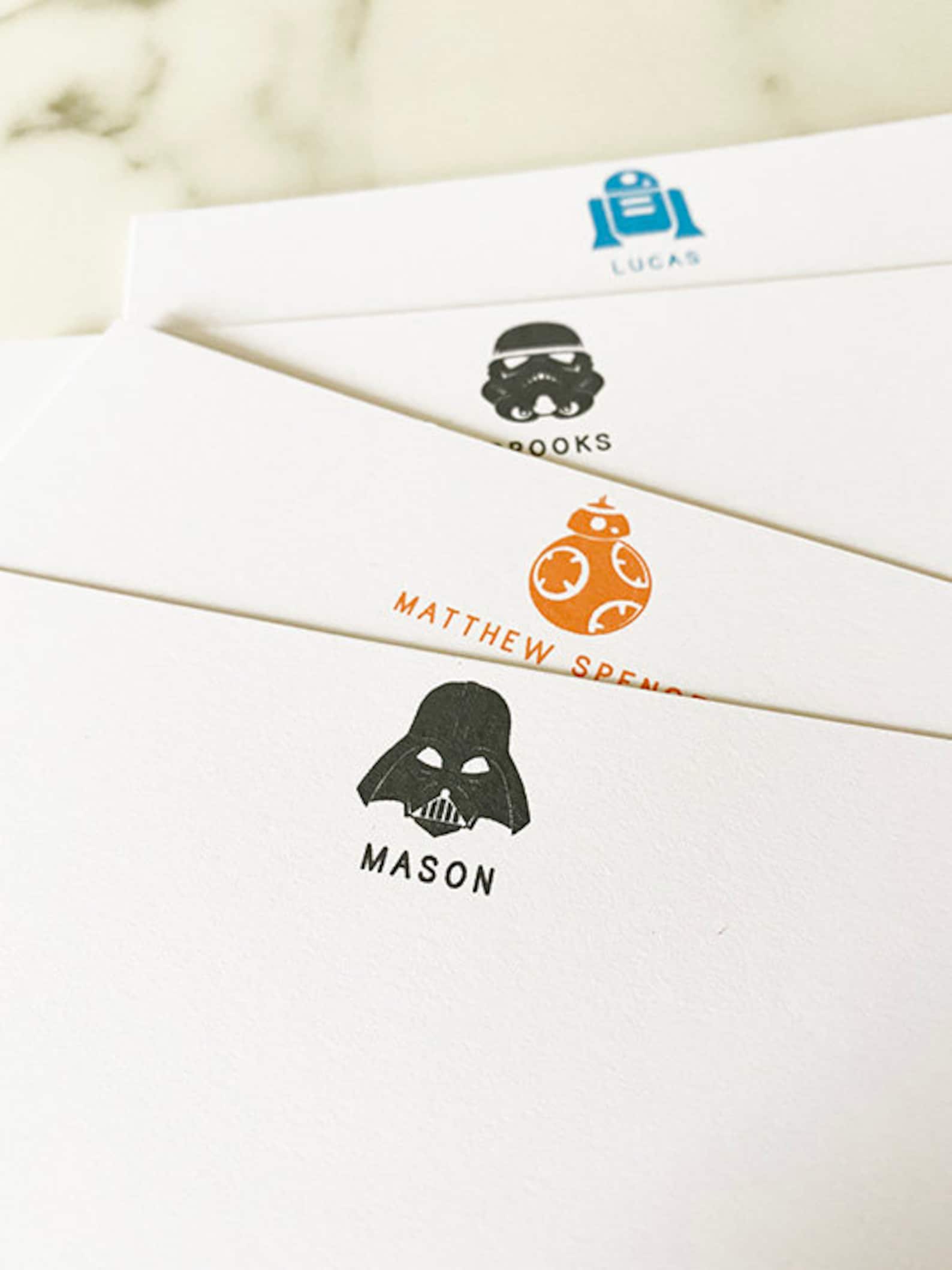 Star Wars Stationary Set of 20 Cards Personalized Stationery - Etsy