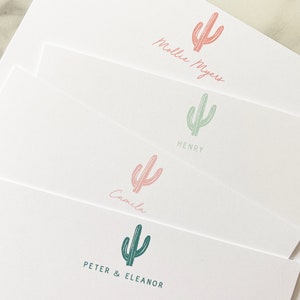 Personalized Stationary Cactus Personalized Stationery Custom Family Stationary Notecards Kids Adults Thank You Notes image 2
