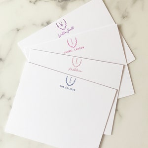 Initial Personalized Stationary Monogram Stationery Set of 20 Flat Note Thank You Cards image 4