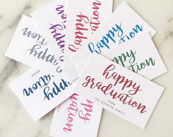 Happy Graduation Gift Tags - Personalized Set of 20 - Custom Enclosure Cards Graduate