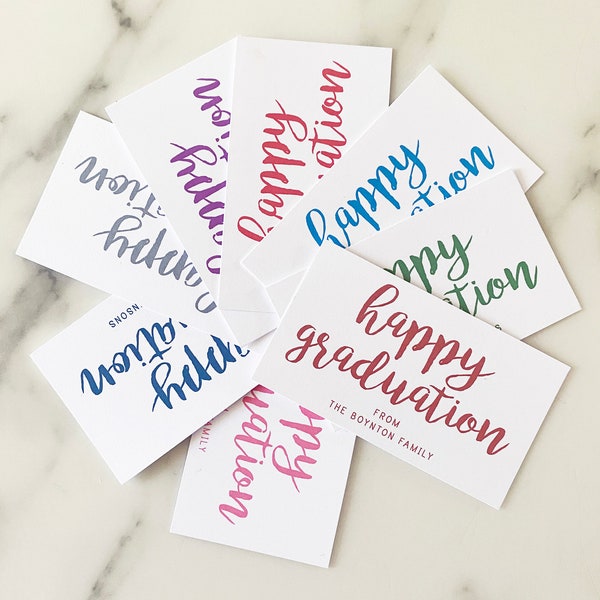 Happy Graduation Gift Tags - Personalized Set of 20 - Custom Enclosure Cards Graduate