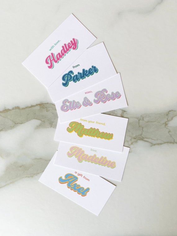 Custom Name Gift Tags, Personalized Gift Tags, Calligraphy Name