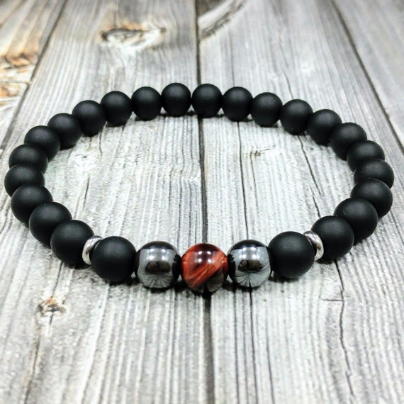 HIP Stainless Steel 8mm Red Tigers Eye Hematite and Matte - Etsy