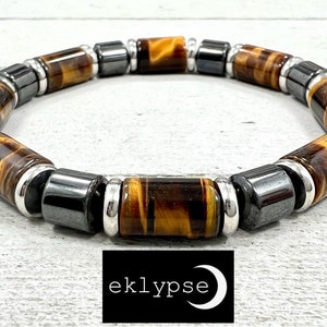 Stress Relief Tigers Eye Bracelet Men Black Magnetic Hematite Beads Bangle Gift | Australia Stress Relief Tigers Eye Bracelet Men Black Magnetic Hematite Beads Bangle Gift | Australia