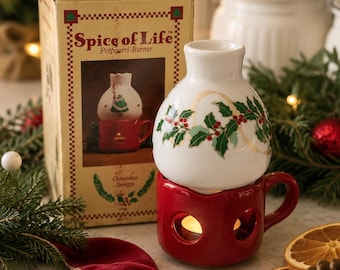 Vintage Gibson Greetings Spice of Life Potpourri Warmer NIB | Christmas Holly Oil Burner