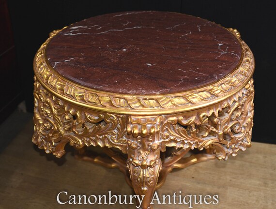 Italian Rococo Gilt Centre Table With Marble Top Etsy
