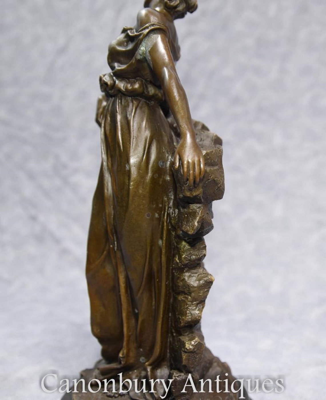 Classic Italian Bronze Maiden Statue Signed Preif Toga Etsy