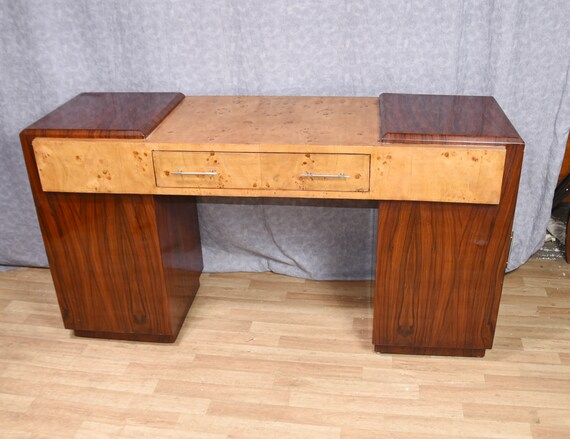 Art Deco Desk Walnut Rosewood Writing Table Furniture Etsy