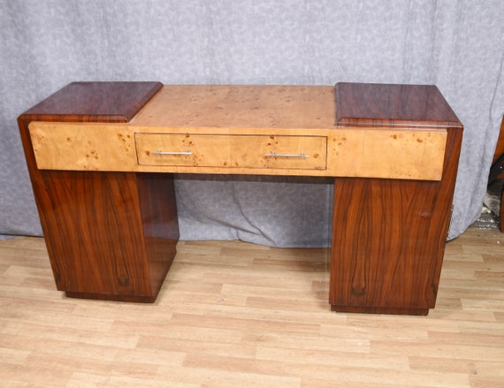 Art Deco Desk Walnut Rosewood Writing Table Furniture Etsy