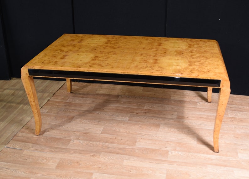 Large Art Deco Walnut Desk Writing Table Bureau Plat