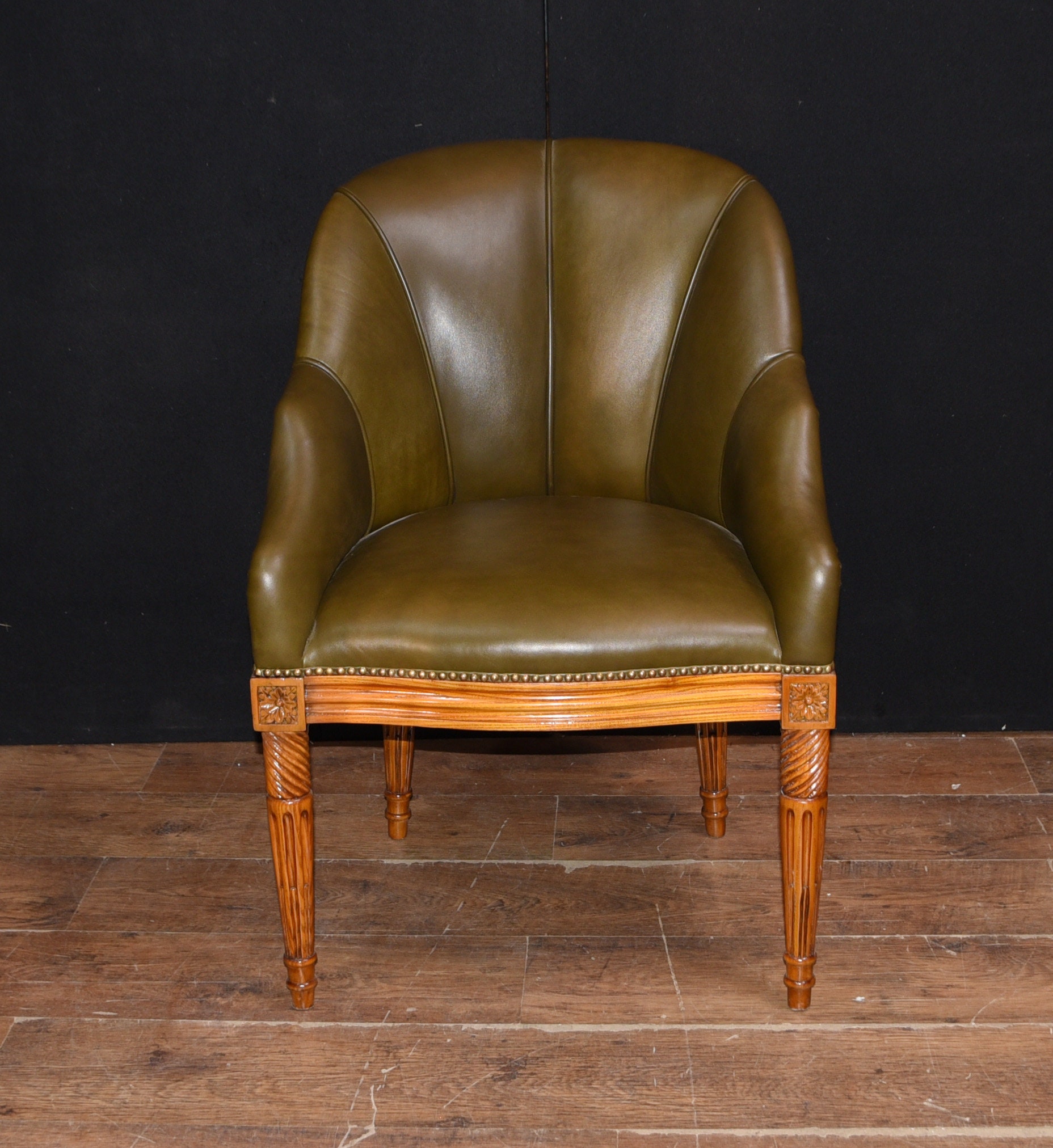 Art Deco Leather Arm Chair Desk Chairs Etsy