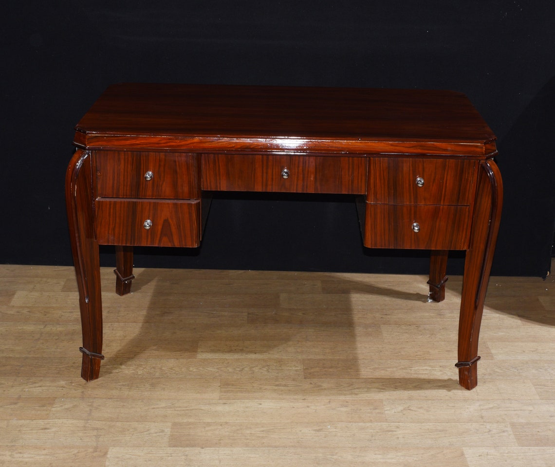 Art Deco Desk Rosewood Office Furniture Etsy