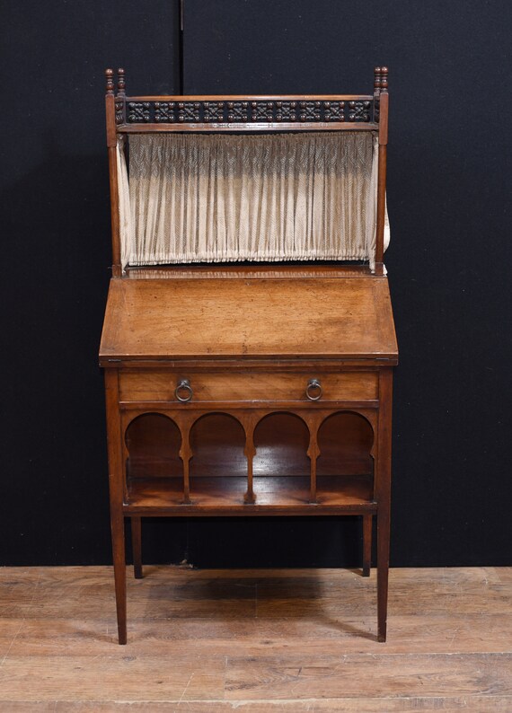 Antique Arts And Craft Walnut Bureau Desk 1890 Etsy