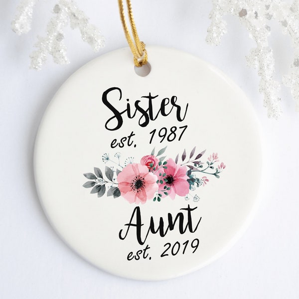 New Aunt Ornament Pregnancy Announcement, Promoted to Aunt, Est Coffee Mug.