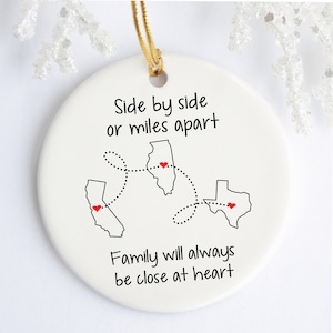 Seite an Seite oder weit auseinander Familie ist immer im Herzen Ornament, Fern Großeltern, Cousin, Freund Geschenk