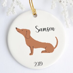 Daschund Custom Dog Name Ornament, Dog Breed Gift