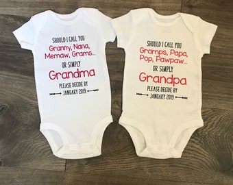 Pregnancy Announcement Grandparents Set - Pregnancy Reveal Grandparents - Baby Announcement Grandma Grandpa