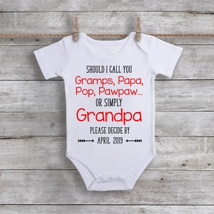 Pregnancy Announcement Grandparents - Pregnancy Reveal Grandparents - Baby Announcement Grandpa - Should I Call You Gramps Papa Pop Pawpaw